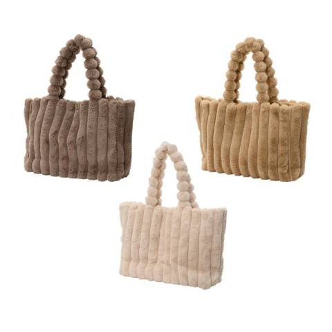 BORSA EFFETTO PELLICCIA 3 COLORI H.28